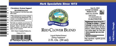 Photo of the Nature's Sunshine Red Clover Blend label