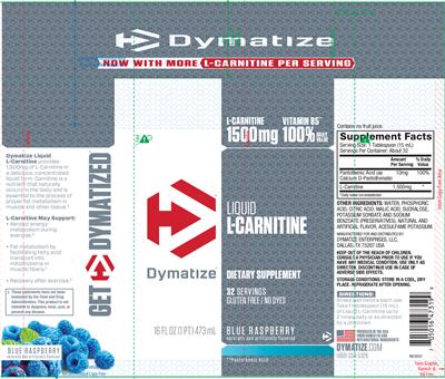 Photo of the Dymatize Liquid L-Carnitine Blue Raspberry label