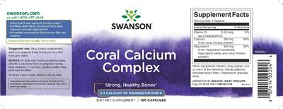 Photo of the Swanson Coral Calcium Complex label
