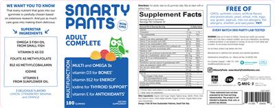 Photo of the SmartyPants Adult Complete label