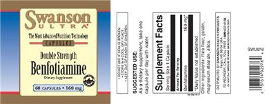 Photo of the Swanson Ultra Double Strength Benfotiamine 160 mg label