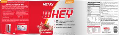 Photo of the MET-Rx Ultramyosyn Whey Strawberry label