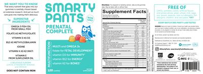 Photo of the SmartyPants Prenatal Complete label