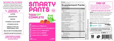 Photo of the SmartyPants Teen Girl Complete label