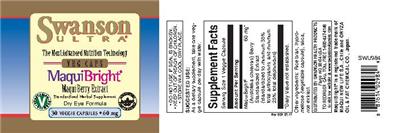 Photo of the Swanson Ultra MaquiBright 60 mg label