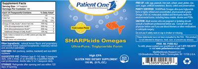 Photo of the Patient One MediNutritionals SHARPkids Omegas Fresh Lemon Flavor label