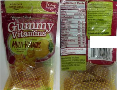 Photo of the Remington Health Products Gummy Vitamins Lemon Citrus Flavor label