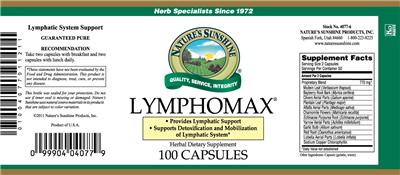 Photo of the Nature's Sunshine Lymphomax label