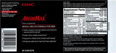 Photo of the GNC ArginMax label