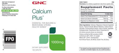 Photo of the GNC Calcium Plus 1000 mg label