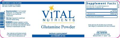 Photo of the Vital Nutrients Glutamine Powder label