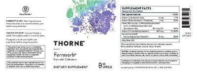 Photo of the Thorne Ferrasorb label