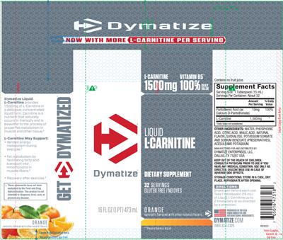 Photo of the Dymatize Liquid L-Carnitine Orange label