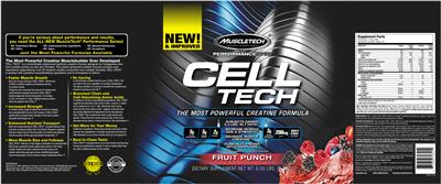 Photo of the MuscleTech Performance Series Cell Tech Fruit Punch label
