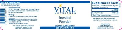Photo of the Vital Nutrients Inositol Powder label