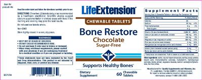 Photo of the Life Extension Bone Restore Chocolate label