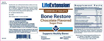 Photo of the Life Extension Bone Restore Chocolate Flavored label