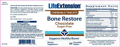 Photo of the Life Extension Bone Restore Chocolate label