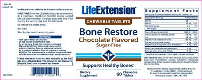 Photo of the Life Extension Bone Restore Chocolate Flavored label