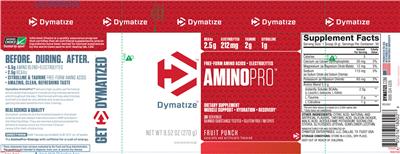 Photo of the Dymatize AminoPro Fruit Punch label