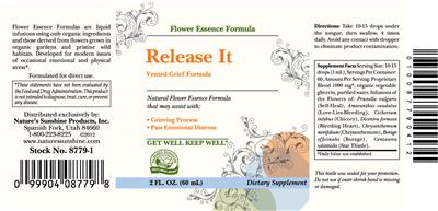 Photo of the Nature's Sunshine Release It label