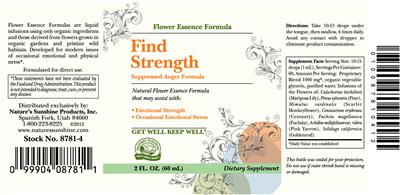 Photo of the Nature's Sunshine Find Strength label