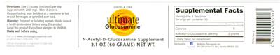 Photo of the Wellesley Therapeutics Ultimate Glucosamine label