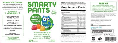 Photo of the SmartyPants Kids Complete and Fiber label