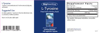 Photo of the Allergy Research Group L-Tyrosine label