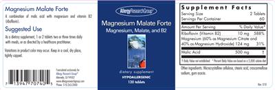 Photo of the Allergy Research Group Magnesium Malate Forte label