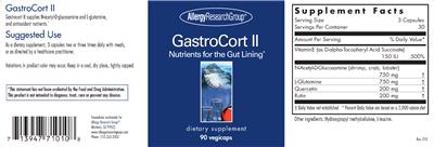 Photo of the Allergy Research Group GastroCort II label
