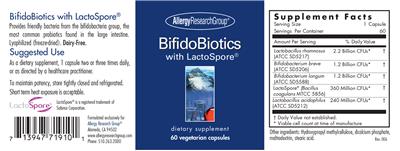 Photo of the Allergy Research Group BifidoBiotics with LactoSpore label