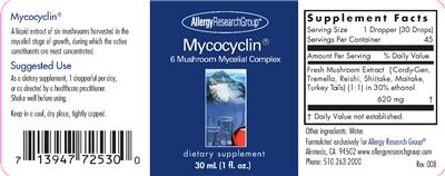 Photo of the Allergy Research Group Mycocyclin label