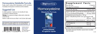 Photo of the Allergy Research Group Homocysteine label