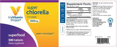 Photo of the The Vitamin Shoppe Super Chlorella 1000 mg label
