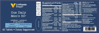 Photo of the The Vitamin Shoppe One Daily Men's 50+ label