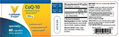 Photo of the The Vitamin Shoppe CoQ-10 100 mg label