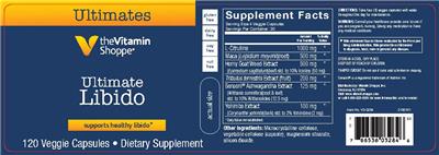 Photo of the The Vitamin Shoppe Ultimate Libido label
