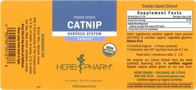 Photo of the Herb Pharm Catnip label