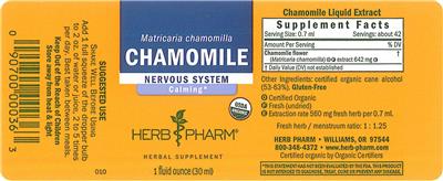 Photo of the Herb Pharm Chamomile label