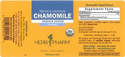Photo of the Herb Pharm Chamomile label