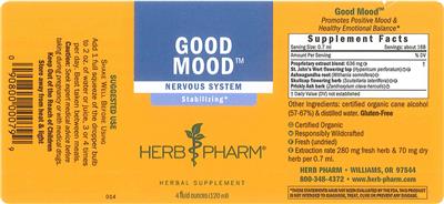 Photo of the Herb Pharm Good Mood label