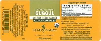 Photo of the Herb Pharm Guggul label