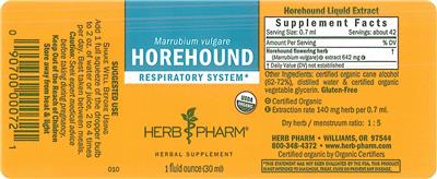 Photo of the Herb Pharm Horehound label