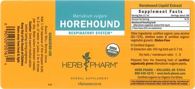 Photo of the Herb Pharm Horehound label