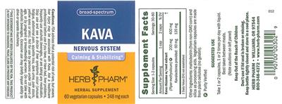 Photo of the Herb Pharm Kava label
