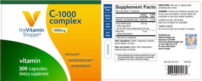 Photo of the The Vitamin Shoppe C-1000 Complex 1000 mg label