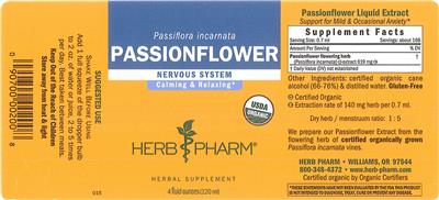 Photo of the Herb Pharm Passionflower label