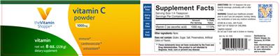 Photo of the The Vitamin Shoppe Vitamin C Powder 1000 mg label