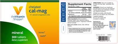 Photo of the The Vitamin Shoppe Chelated Cal-Mag label